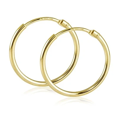 Abbildung von Materia Paar Creolen Gold Ohrringe Damen Ø17,5mm GO 7, aus 585 Gelbgold