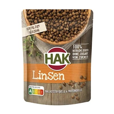 Abbildung von HAK Linsen im Standbeutel, 205 g, Abtropfgewicht 200g