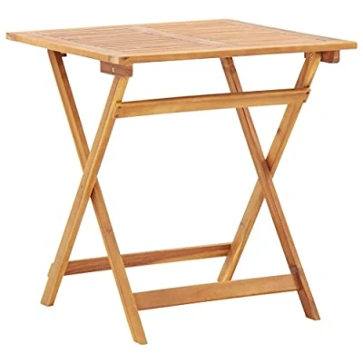 Abbildung von Gartentisch Terrassentisch Balkontisch Campingtisch Beistelltisch Partytisch Esstisch Gartenmöbel Klappbarer 70 x 75 cm Massivholz Akazie