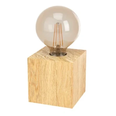 Abbildung von Eglo 43733 Tischleuchte PRESTWICK 2 Holz braun E27 1X40W L:9.5cm B:9.5cm H:9.5cm mit Kabelschalter