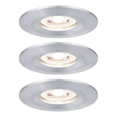 Abbildung von Paulmann 94305 Nova Mini LED Einbauleuchte Coin 3er Set rund starr 3x4W Deckeneinbaustrahler Alu gedreht Einbaulampe Aluminium Warmweiß 2700K, 12 W