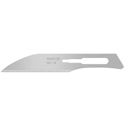 Abbildung von MARTOR 10 x SKALPELLKLINGE, Ersatzklingen Grafikmesser, Bastelmesser, Entgrater, 7,5 mm, Scharf, 1 fach Nutzbar, NR. 14