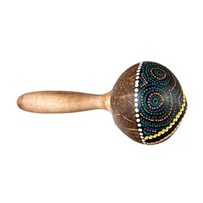 Abbildung von Holzrassel Holz Rassel Shaker Kinder Percussion Handrassel Dotpaint Marakas R33