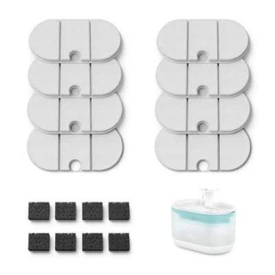Abbildung von PETLIBRO Katzenbrunnen Filter 8er Pack für Capsule Trinkbrunnen Katze PLWF002, 4 Monats Set Katzenbrunnen, Ersatzfilter mit Vierfachem Filtersystem Katzentrinkbrunnen