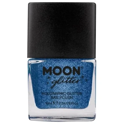 Abbildung von Holographischer Glitzer Nagellack von Moon Glitter 10ml Blau