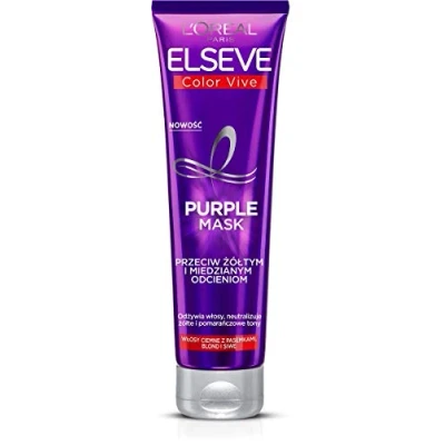 Abbildung von L&#039;Oréal Paris Elseve Color Vive Purple Maske für blond, graue und gestreifte Haarmaske, farbschonend spendet Feuchtigkeit, 150 ml