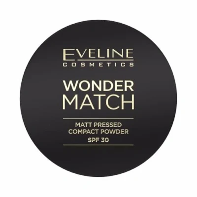 Abbildung von Eveline Cosmetics Wonder Match Kompaktpuder mit SPF 30 Mattes Finish, Vegane Formel, Mittlere bis Volle Deckkraft