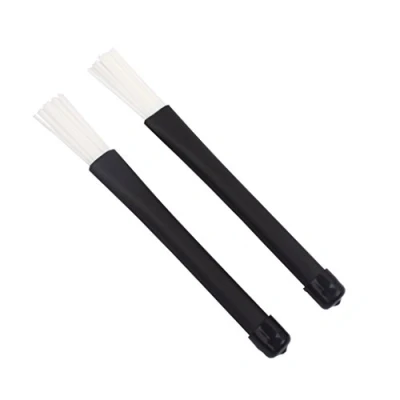 Abbildung von Alnicov 1 Paar Jazz Trommelbürsten, einziehbar, 32 cm, Schwarz / Weiß