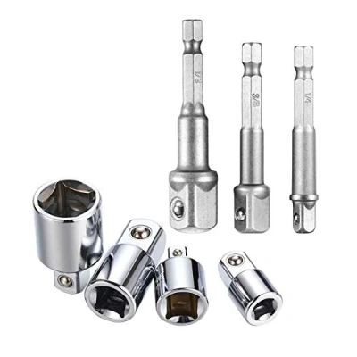 Abbildung von Stecknuss Adapter 4 tlg 1/4 auf 3/8, 3/8 1/4, 1/2, 1/2 und Akkuschrauber Steckschlüssel Nuss Set 3 3/8/1/2 Zoll