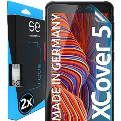 Abbildung von s.e Schutzfolie für Samsung Galaxy XCover 5, 2 Stück, Full Screen, Positionierhilfe, Schutzfolie, transparente Displayfolie, funktionierende Alternative zu Schutzglas, Schutzglasfolie