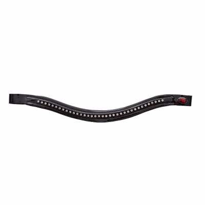 Abbildung von Stirnband Leder. Stirnriemen Pferd Glitzer mit Strass START Deianira