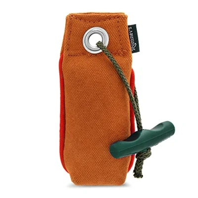Abbildung von Romneys Suchen Dummy Der Mini für kleine Hunde 100g Pocketdummy ist schwimmfähig und mit Wurfgriff (orange)