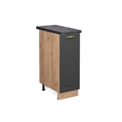 Abbildung von Vicco Apothekerschrank Fame Line, Anthrazit Gold/Goldkraft Eiche, 30 cm, AP