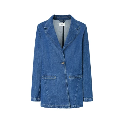 Abbildung von Pepe Jeans Damen Mabel Baby Jacke, Blau (Denim), 42