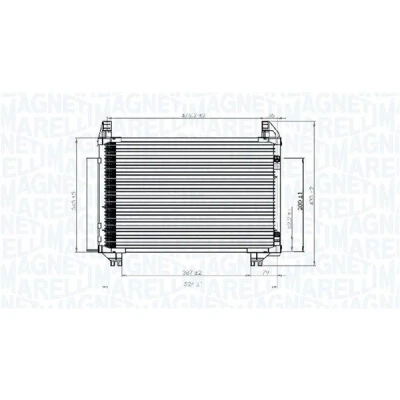 Abbildung von MAGNETI MARELLI 350203741000 Klimakondensator mit Trockner 524x318x16 318 524 16 TOYOTA: Yaris II Schrägheck