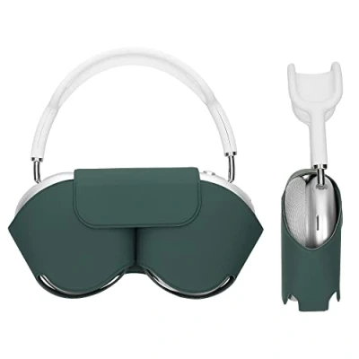 Abbildung von kwmobile Hülle kompatibel mit Apple Airpods Max Case weiche Kopfhörer Tasche Etui aus Polyester Cover in Grün