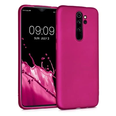 Abbildung von kwmobile Case kompatibel mit Xiaomi Redmi Note 8 Pro Hülle Schutzhülle aus Silikon metallisch schimmernd Handyhülle Metallic Pink