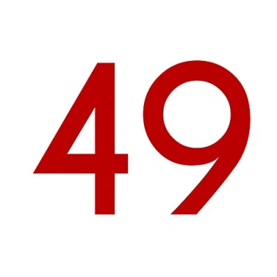 Abbildung von Zahlenaufkleber Nummer 49, rot, 10cm (100mm) hoch, Aufkleber mit Zahlen in vielen Farben + Höhen, wetterfest