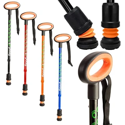 Abbildung von Flexyfoot Shock Absorbing Oval Handle Walking Stick Black Improves Safety, Grip, Reduces Shocks &amp; Jarring
