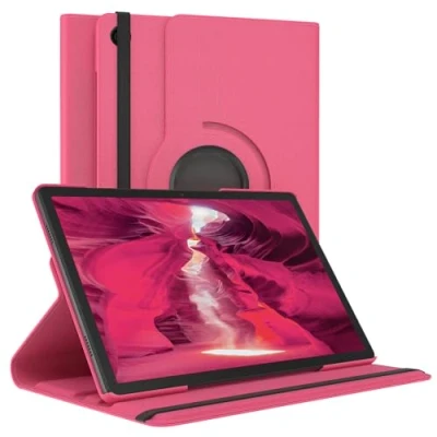 Abbildung von EAZY Case Tablet Hülle für Samsung Galaxy Tab A9 Plus Schutzhülle 11 Zoll Smart Cover Rotationcase zum Aufstellen Klapphülle 360 drehbar mit Standfunktion Tasche Kunstleder Pink