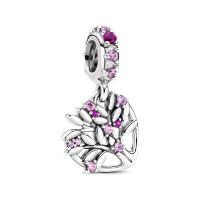 Abbildung von Pandora PINK Heart Family TREE Dangle Charm, Damen, Größe: One Size, Sterling silver