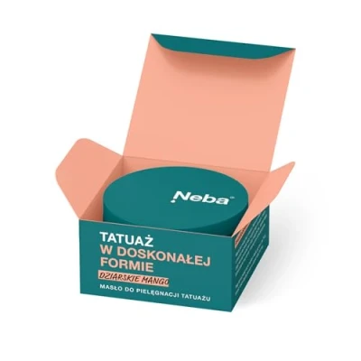 Abbildung von NEBA Tattoo Butter für Tägliche Pflege des Geheilten Tattoos, auch Sensitive Haut mit Sonnenblumenöl, Vitamin E, Sheabutter Vegan Duft Mutige Mango 100 ml