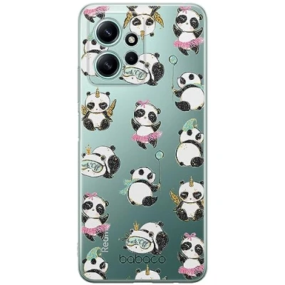 Abbildung von Babaco ERT Group Handyhülle für Xiaomi REDMI Note 12 4G Original und offiziell Lizenziertes Muster Panda 008 optimal an die Form des Handy angepasst, teilweise transparent