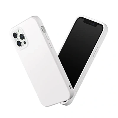 Abbildung von RHINOSHIELD Case kompatibel mit [iPhone 12 / Pro] SolidSuit Stoßdämpfende &amp; schlanke Schutzhülle Premium Finish 3.5 Meter Fallschutz Austauschbare Kamera Ringe Klassik Weiß