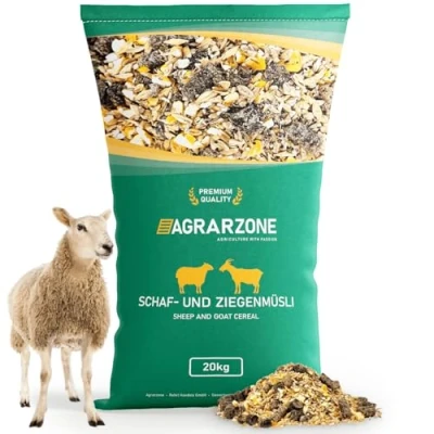 Abbildung von Agrarzone Schaffutter Ziegenfutter Müsli 20 kg Österreichisches Kraftfutter Ziegen &amp; Schafe Frei von Gentechnik Mehrfach gereinigt Staubfrei