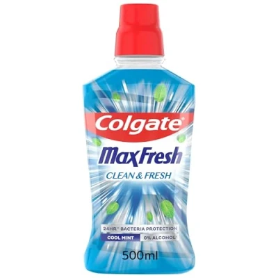 Abbildung von Colgate Max Fresh Clean &amp; Mundwasser Alkoholfrei langanhaltende Frische für den Atem die 500ml Flasche