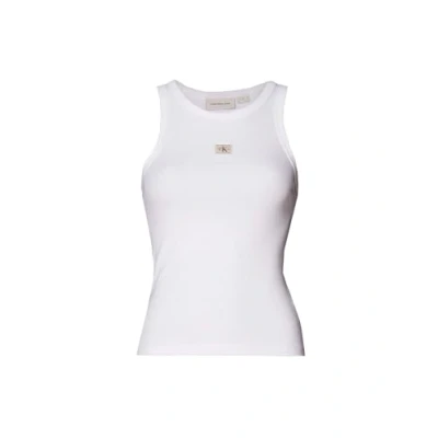 Abbildung von Calvin Klein Jeans Label TANK Top, Damen, Größe: 3XL, Bright white