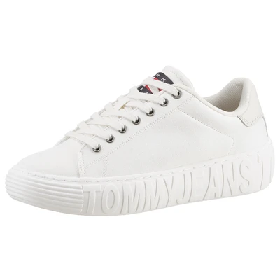 Abbildung von Tommy JEANS Plateausneaker &quot;TOMMY NEW CUPSOLE CNVAS LC&quot;, mit gepolstertem Schaftrand, Freizeitschuh, Halbschuh, Schnürschuh