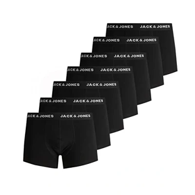 Abbildung von JACK &amp; JONES Herren JACBELMO Trunks 7 Pack, Black/Logo Weiß, XXL