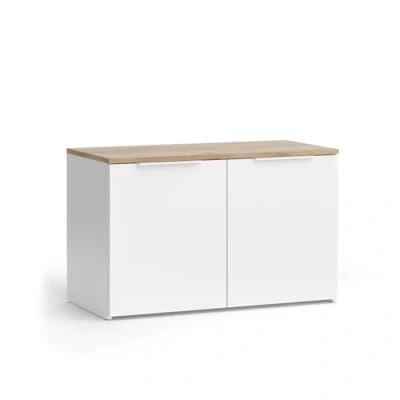 Abbildung von Vicco Highboard Wido, Weiß/Sonoma, 80 x 50 cm mit 2 Türen