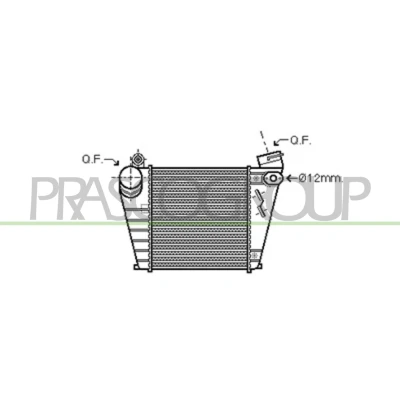 Abbildung von PRASCO AD016N001 Ladeluftkühler mit Schnellkupplungen VOLKSWAGEN: Golf 4 Schrägheck, Variant, Bora SEAT: Leon I Schrägheck