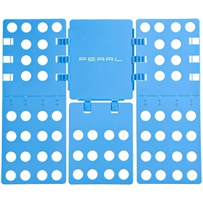 Abbildung von PEARL Wäschefaltbrett: Wäsche Faltbrett für Hemden &amp; Co., 68 x 57 cm, blau, klappbar (Falthilfe, Wäschefalter, t Shirt zusammenlegen)
