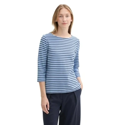 Abbildung von TOM Tailor Langarmshirt, Damen, Größe: XL, Calm blue navy stripe