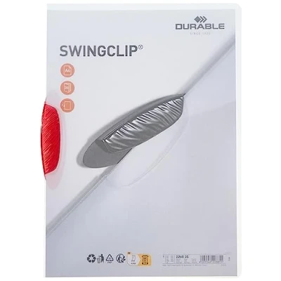 Abbildung von Durable Klemm Mappe Swingclip, 25 Stück, purpur rot, 226035