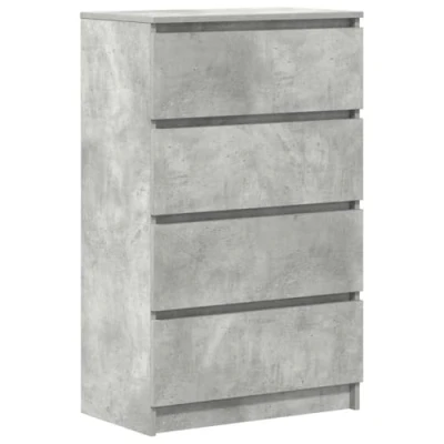 Abbildung von vidaXL Sideboard, Kommode mit viel Stauraum, Schrank 4 Schubladen, Schubladenschrank Anrichte für Wohnzimmer, Modern, Betongrau 60x35x98,5cm Holzwerkstoff