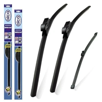 Abbildung von alca Germany für VW Polo 2009 2016 3x Scheibenwischer Wischerblätter Super Flach Vorne Hinten 24&quot;16&quot; ST 11&quot;G ASF2416ST11G