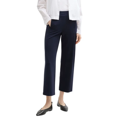 Abbildung von TOM Tailor Cropped Straight Stoffhose, Damen, Größe: 44x28, Sky captain blue