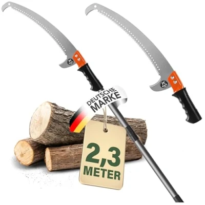 Abbildung von easimo Astsäge Teleskop für Baumbeschneidung I Säge mit Teleskopstiel einstellbar auf bis zu 2.3m Baumsäge Baumschneider Baum Hochentaster