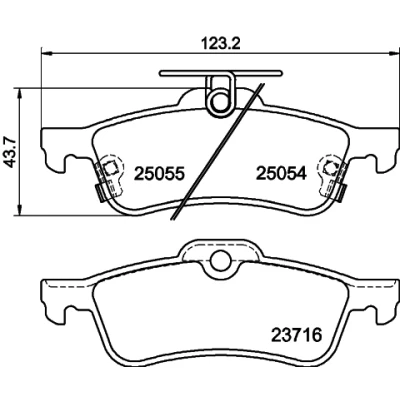 Abbildung von HELLA 8DB 355 020 501 Bremsbelagsatz mit akustischer Verschleißwarnung HONDA: CIVIC 9, 9 Tourer