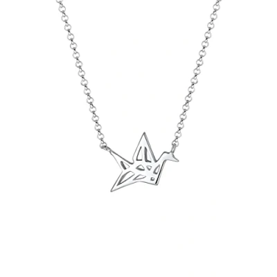 Abbildung von Elli Vogel Kranich Oregami GEO Halskette, Damen, Größe: 45, Silber