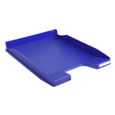 Abbildung von Exacompta 114104D 10er Pack Premium Briefablage Combo Mini DIN A4. Idealer Briefkorb für Ihre Organisation. Robuster und stapelbarer Ablagekorb Nachtblau