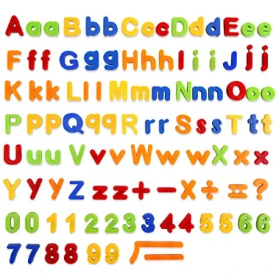 Abbildung von kramow Magnetische Buchstaben und Zahlen set 106pcs, ABC Alphabet Magnete für Kinder,Lernspielzeug Kinder,Geschenk
