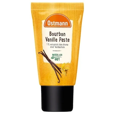Abbildung von Ostmann Gewürze Bourbon Vanillepaste aus natürlichen Zutaten, für Kuchen, Cremes und Desserts, 1 TL = Aroma einer Borubon Vanille Schote 50 g in praktischer Dosier Tube