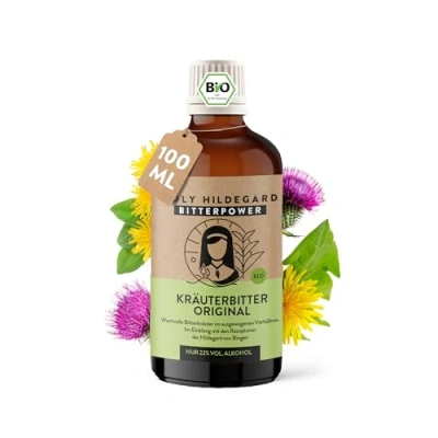 Abbildung von Holy Hildegard BIO Bitterstoffe nach von Bingen 100ml hochdosierte Bittertropfen 9 erlesene Bitterkräuter 100% Natur Made in Germany