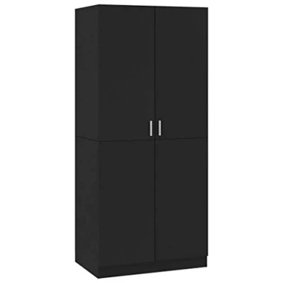 Abbildung von vidaXL Kleiderschrank Schwarz 80x52x180 cm Holzwerkstoff (1 St)