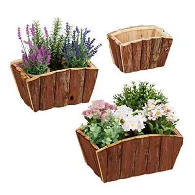 Abbildung von relaxdays Blumenkasten Holz im 3er Set